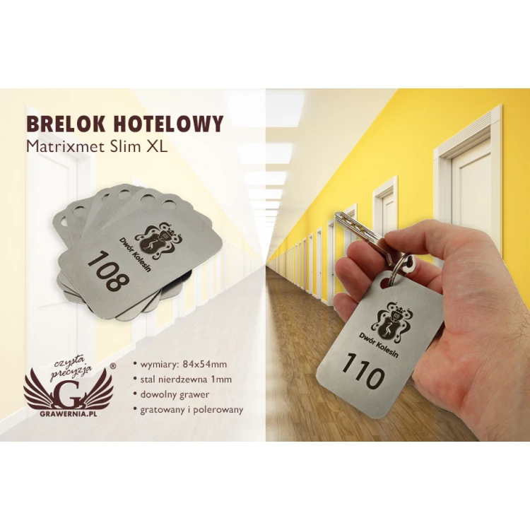 Hotel Keychain - MATRIXMET 1 XXL SLIM 84x54mm thickness. 1mm - BM023