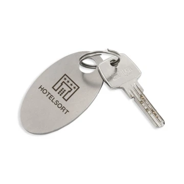 Hotel Keyring - OWALMET BIG Steel 70x40 mm thickness 2mm - BM037