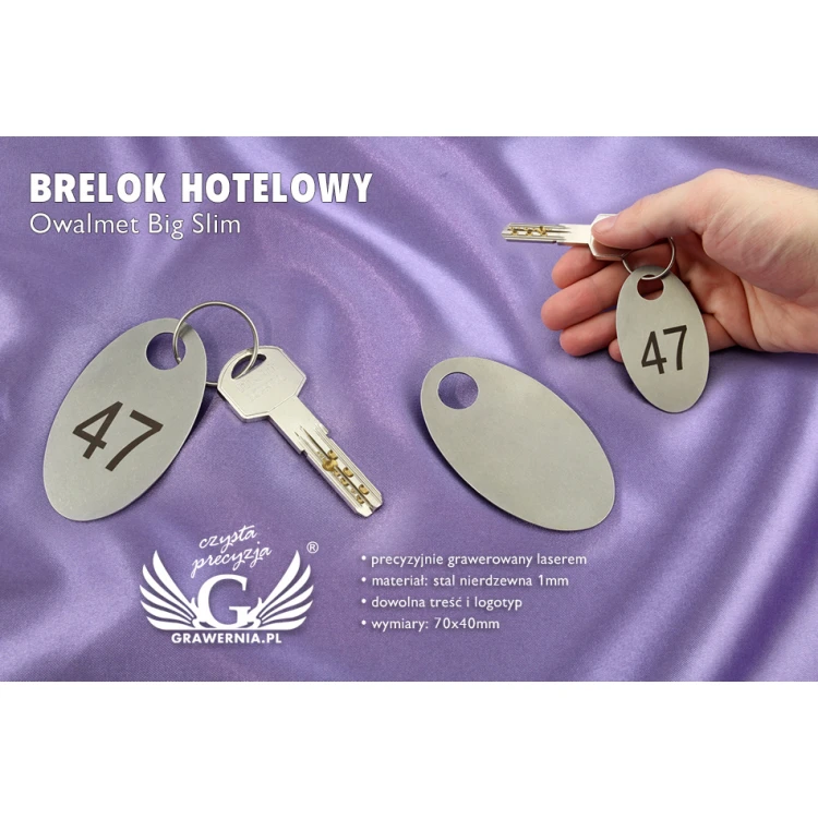 Hotel Keychain - OWALMET BIG SLIM Steel 1mm thick - BM021