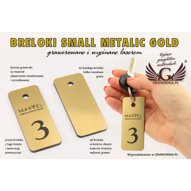 Hotel Keychain - SMALL METALLIC GOLD