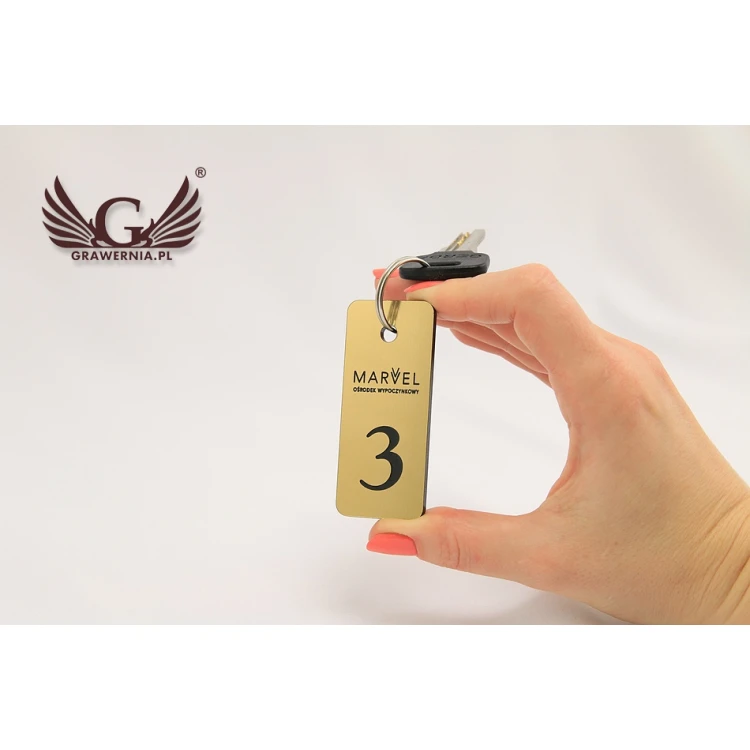 Hotel Keychain - SMALL METALLIC GOLD