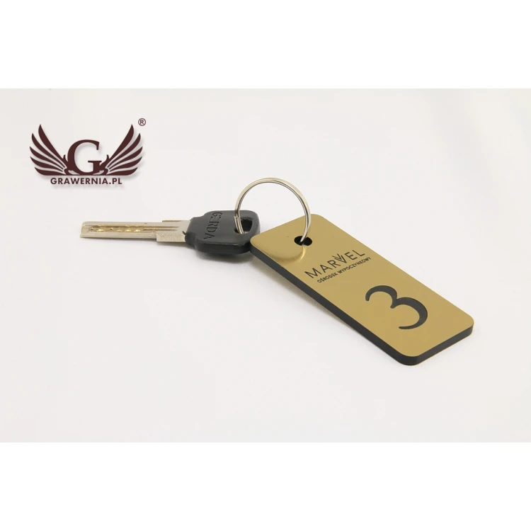 Hotel Keychain - SMALL METALLIC GOLD