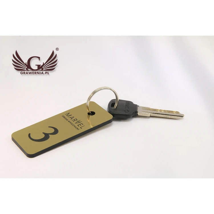 Hotel Keychain - SMALL METALLIC GOLD
