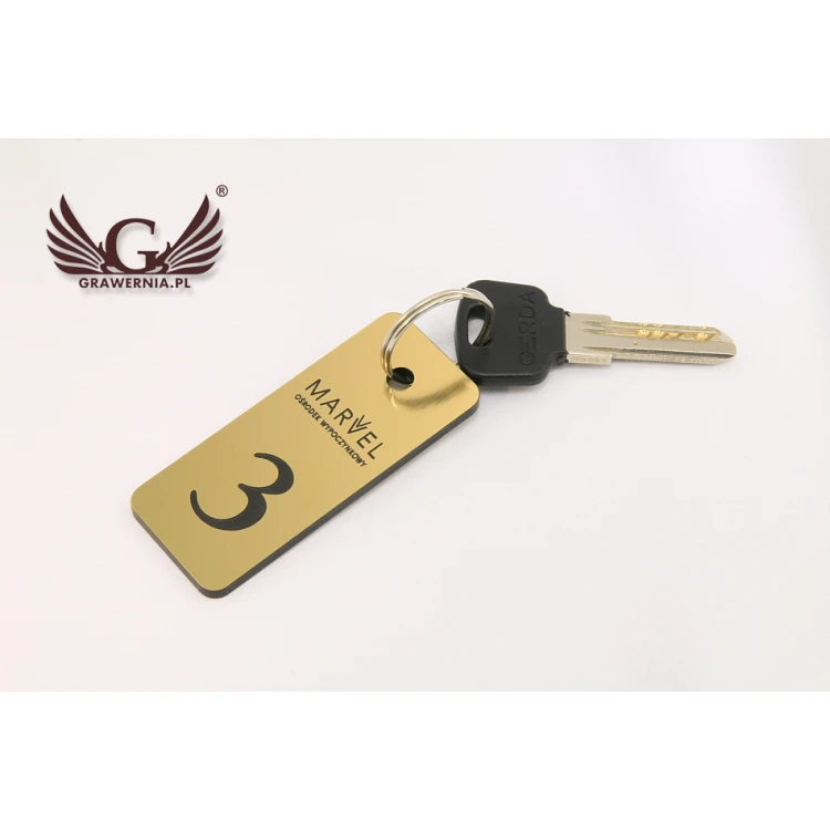 Hotel Keychain - SMALL METALLIC GOLD