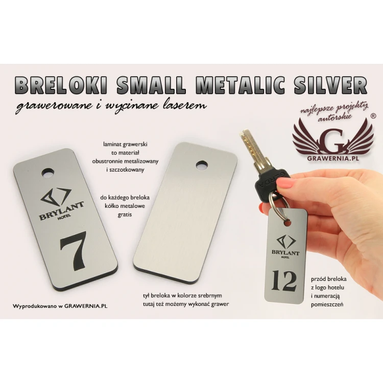 Hotel Keychain - SMALL METALLIC SILVER