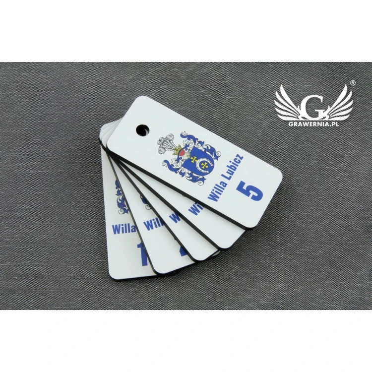 Keychain - TROGIR white with UV print with your custom graphic