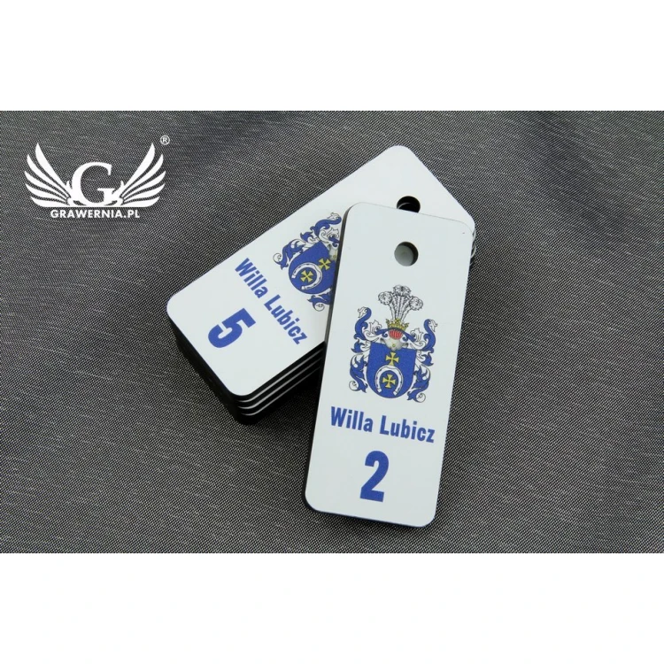 Keychain - TROGIR white with UV print with your custom graphic
