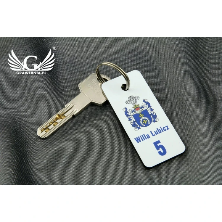 Keychain - TROGIR white with UV print with your custom graphic
