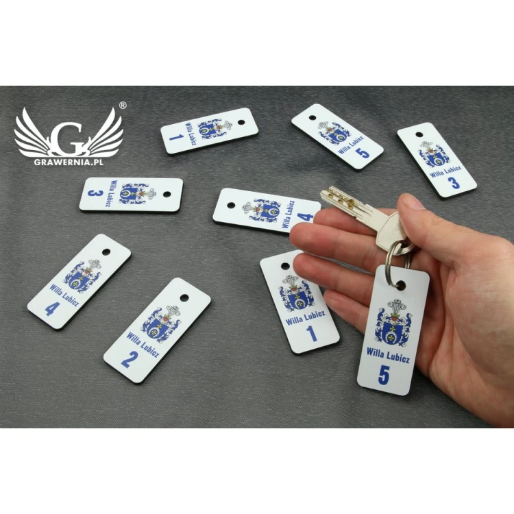 Keychain - TROGIR white with UV print with your custom graphic