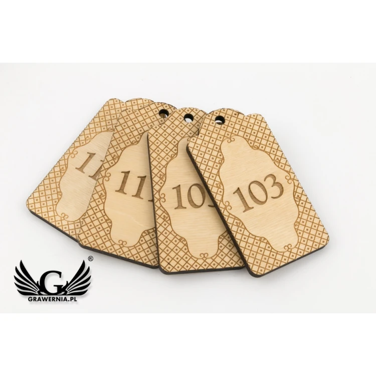 Wooden Hotel Keychain - Natural Color - VINTAGE
