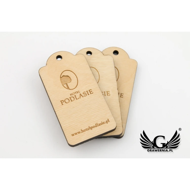 Wooden Hotel Keychain - Natural Color - VINTAGE