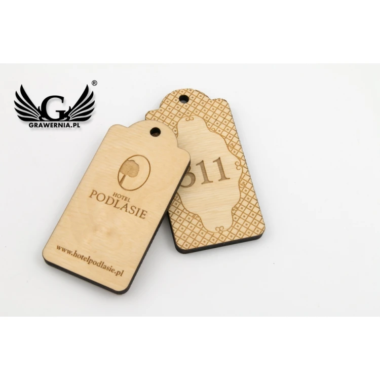 Wooden Hotel Keychain - Natural Color - VINTAGE