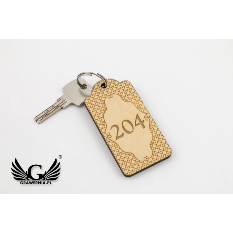 Wooden Hotel Keychain - Natural Color - VINTAGE