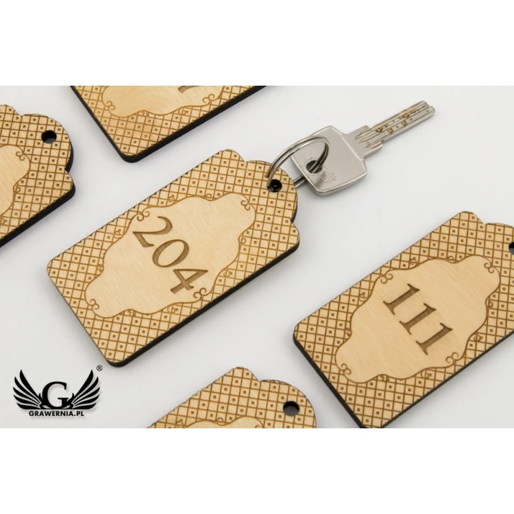 Wooden Hotel Keychain - Natural Color - VINTAGE