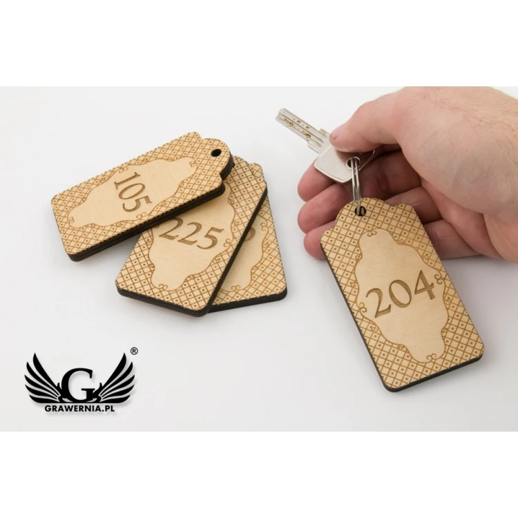 Wooden Hotel Keychain - Natural Color - VINTAGE