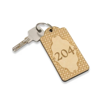 Wooden Hotel Keychain - Natural Color - VINTAGE