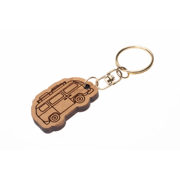 Camper Keychain - Light Cherry Wood - Custom Engraving - BP154