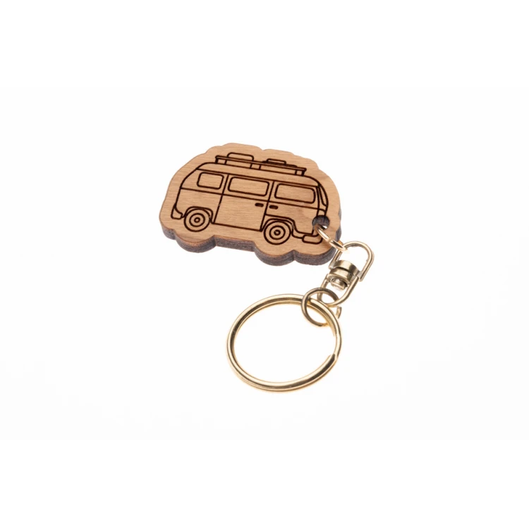 Camper Keychain - Light Cherry Wood - Custom Engraving - BP154