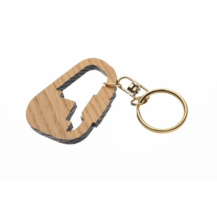 Carabiner Keychain - Solid Oak Wood - Custom Engraving - BP151