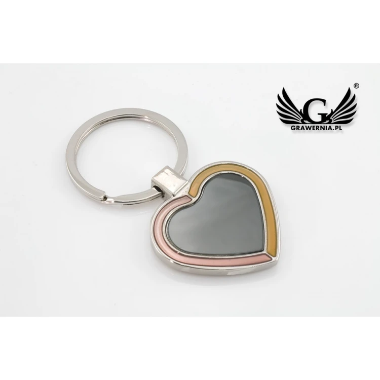 COLORED HEART KEYCHAIN - with your engraving - Valentine's Day BP50