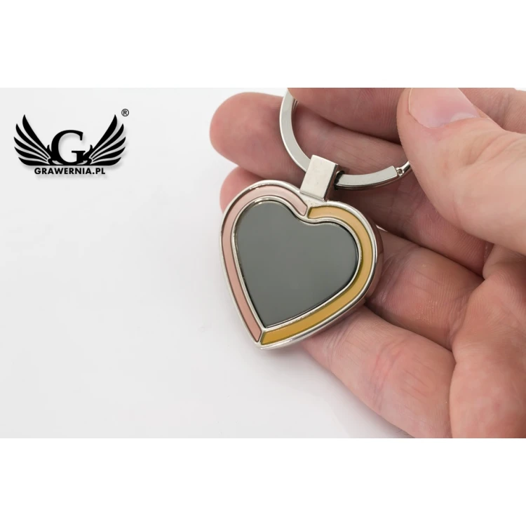 COLORED HEART KEYCHAIN - with your engraving - Valentine's Day BP50