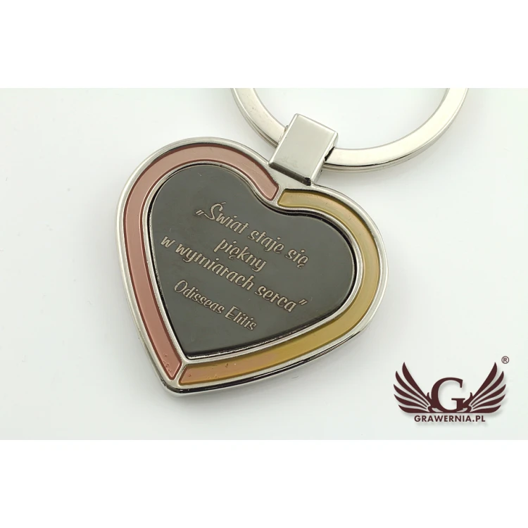 COLORED HEART KEYCHAIN - with your engraving - Valentine's Day BP50