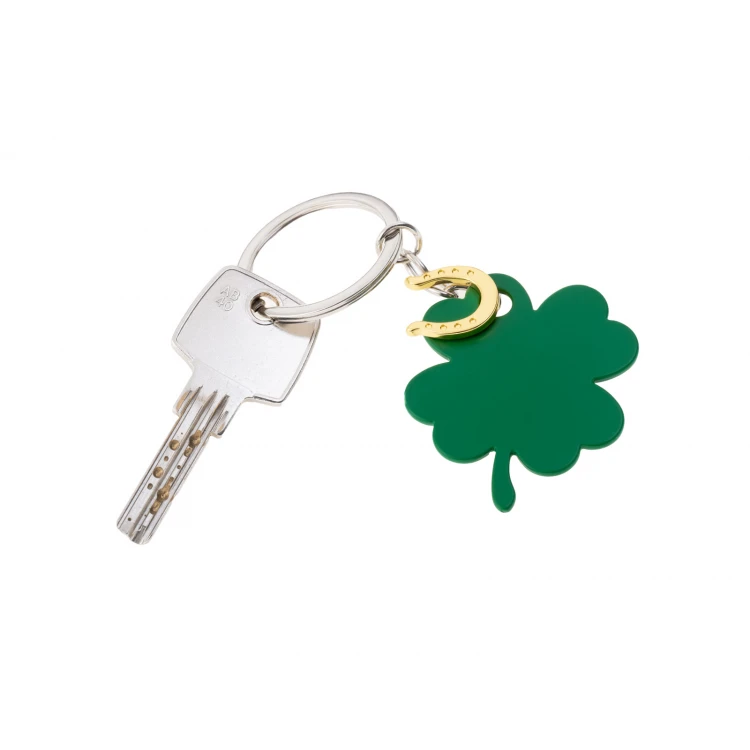 Clover with Horseshoe Keychain - Custom Engraving - BP176