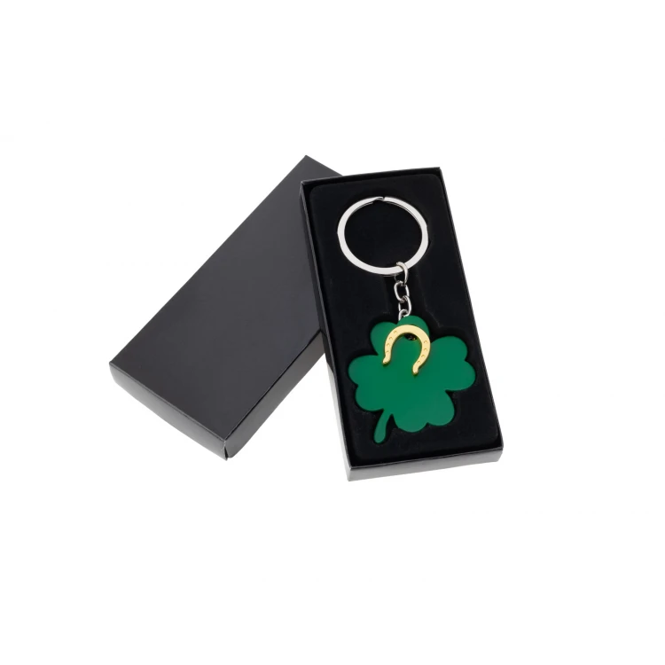 Clover with Horseshoe Keychain - Custom Engraving - BP176