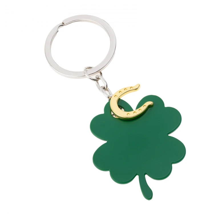 Clover with Horseshoe Keychain - Custom Engraving - BP176