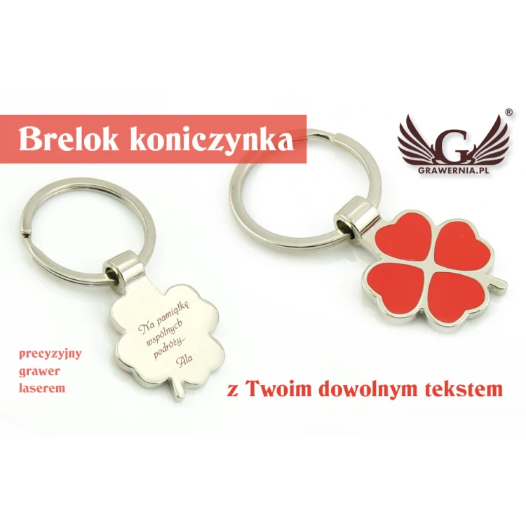RED CLOVER KEYCHAIN with your engraving - BP9