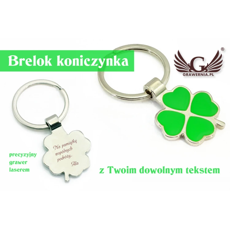 GREEN CLOVER KEYCHAIN with your engraving - BP1