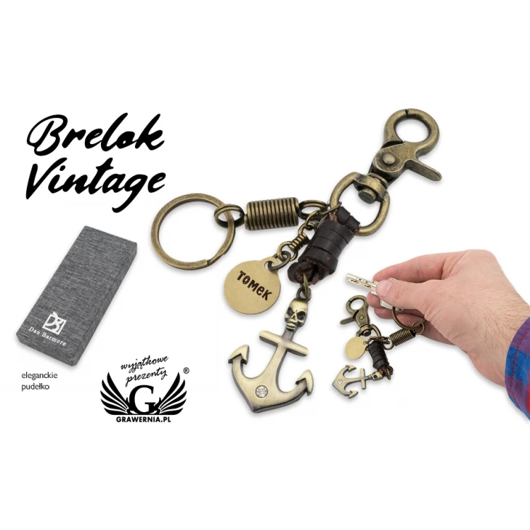 Vintage Anchor Keychain - with Your Engraving - BP108