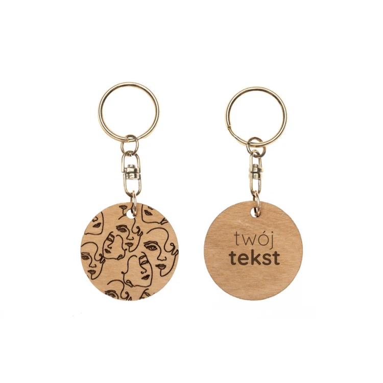 Keychain Lady - light alder wood - any engraving - BP161