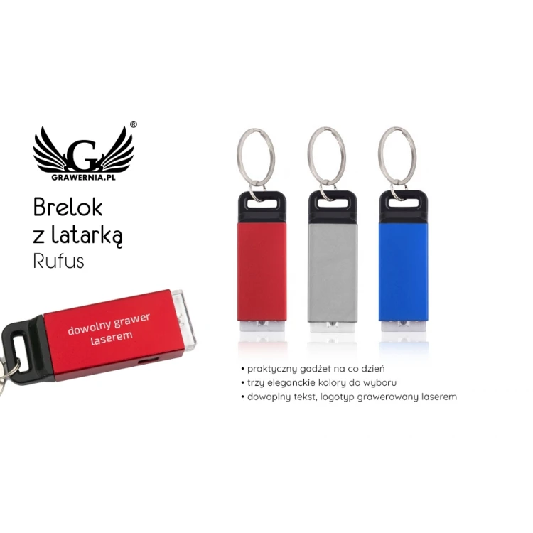 RUFUS Flashlight Keychain with any engraving - BP104
