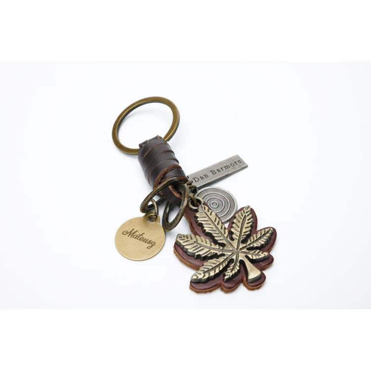 Vintage Leaf Keychain - with Your Engraving - BP109
