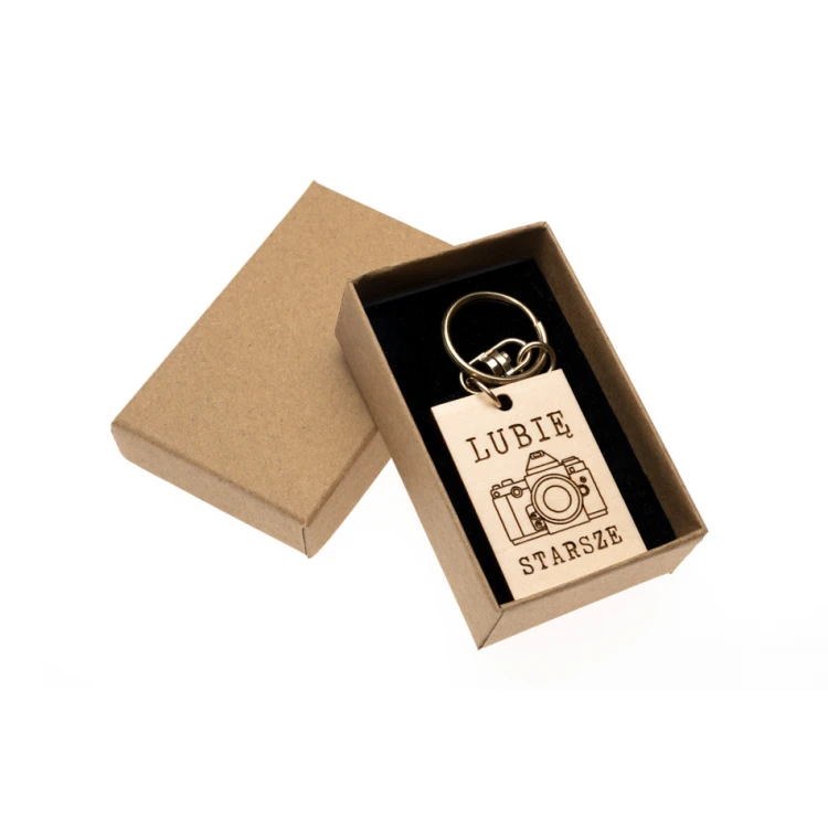 Keychain I Like Older - light maple wood - any engraving - BP163