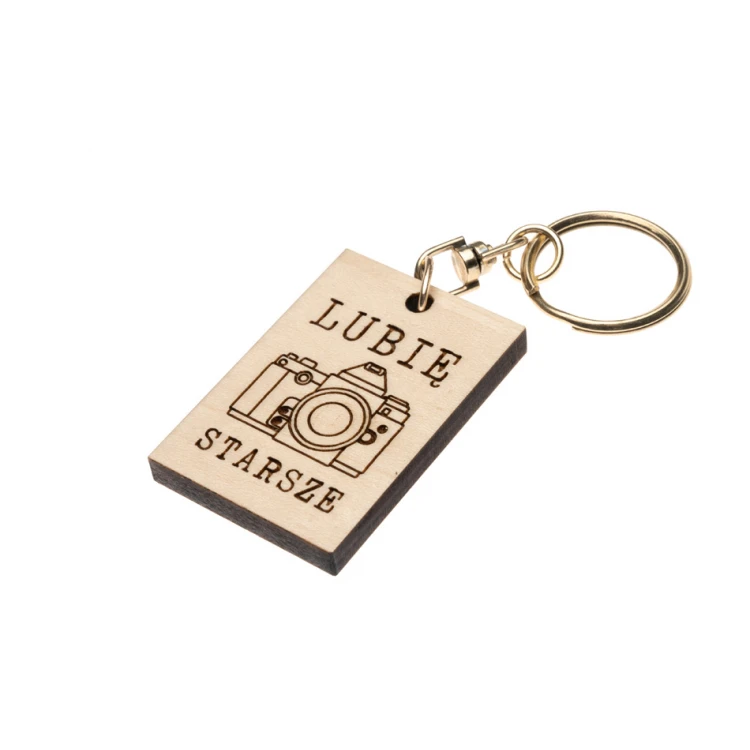 Keychain I Like Older - light maple wood - any engraving - BP163