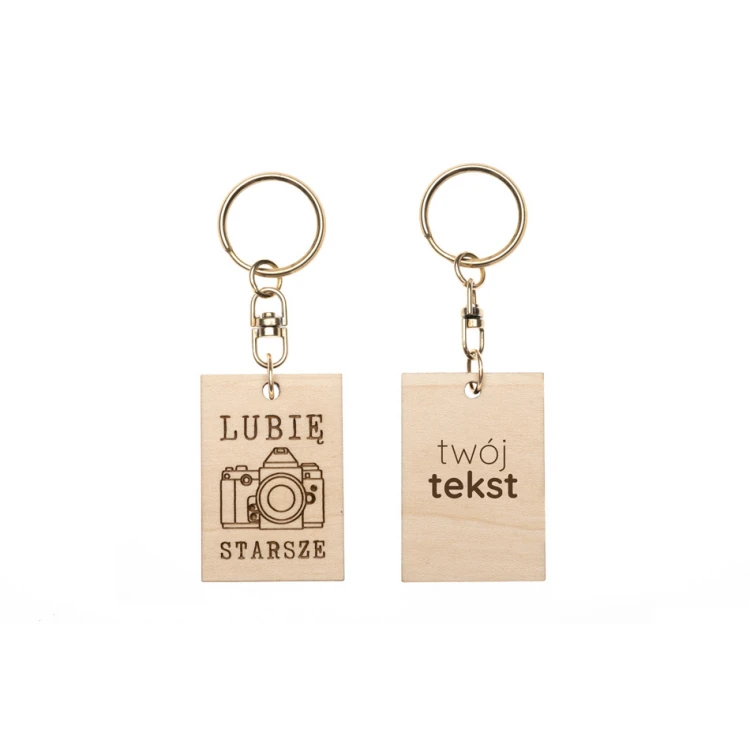 Keychain I Like Older - light maple wood - any engraving - BP163