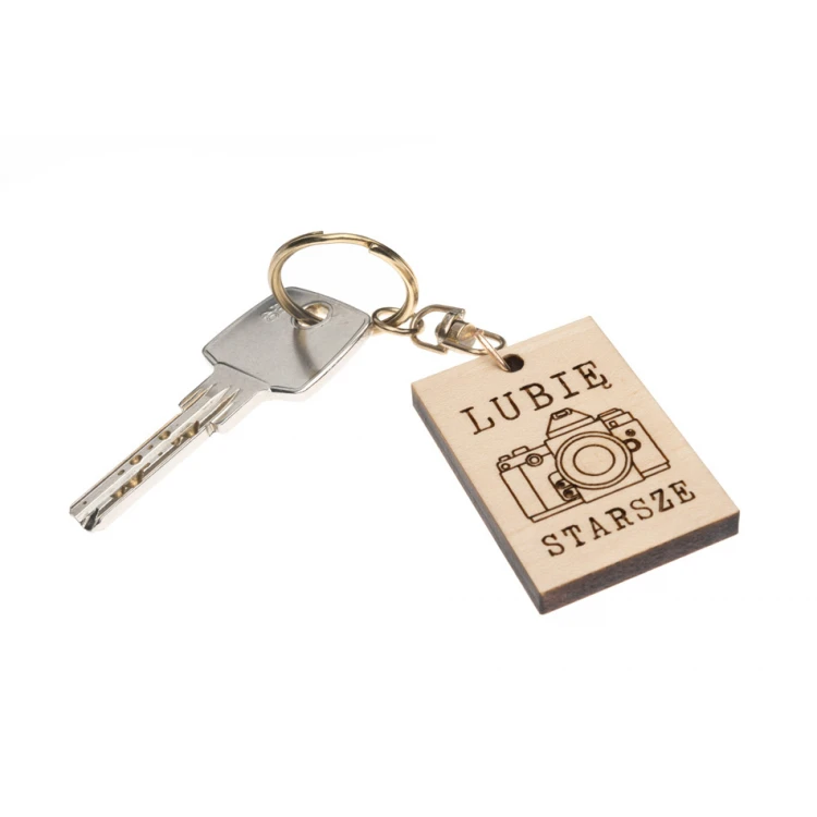 Keychain I Like Older - light maple wood - any engraving - BP163