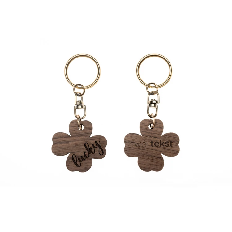 Lucky Keychain - Light Walnut Wood - Custom Engraving - BP164