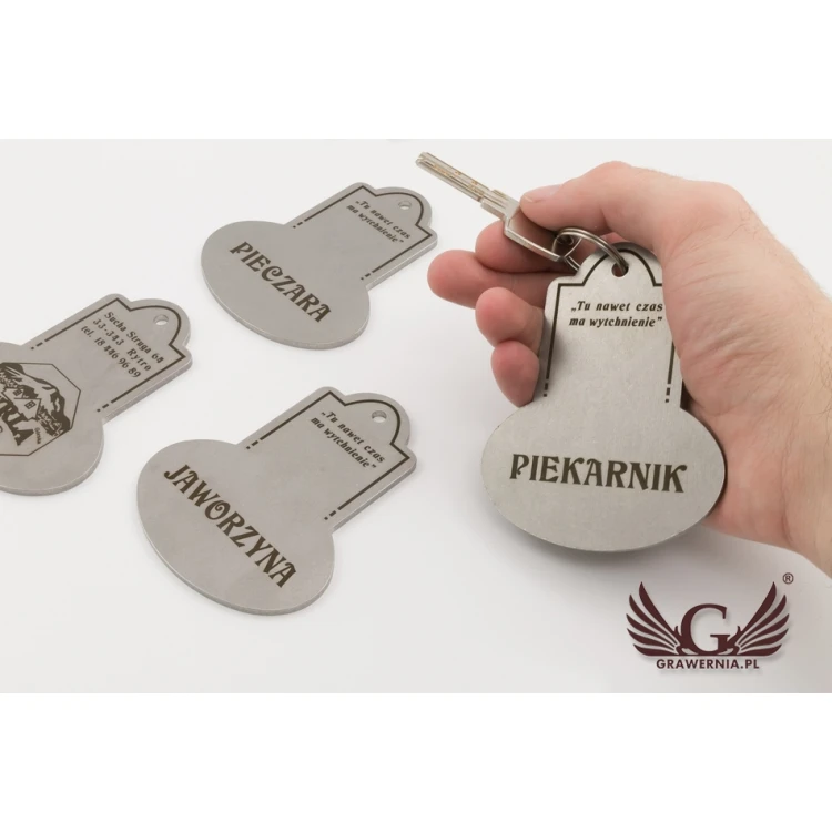 Metal Keychain - RETROMET - 3mm thick steel, dimensions: 95x76mm - BM026