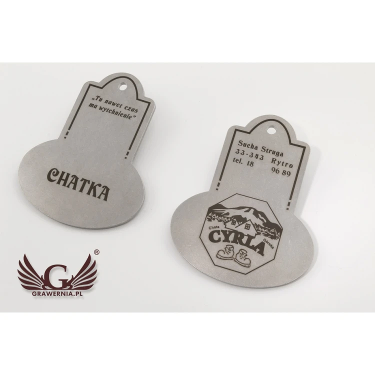 Metal Keychain - RETROMET - 3mm thick steel, dimensions: 95x76mm - BM026