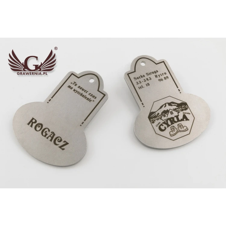Metal Keychain - RETROMET - 3mm thick steel, dimensions: 95x76mm - BM026