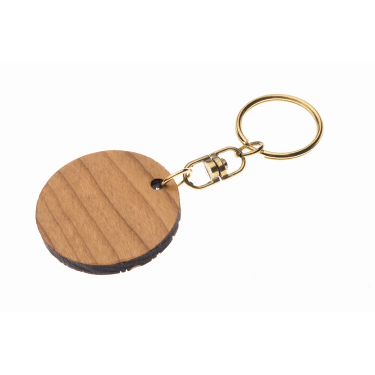 Monstera 2 Keychain - Light Cherry Wood - Custom Engraving - BP150