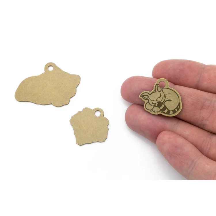Brass Keychain for Cat with Engraving - BDZ018
