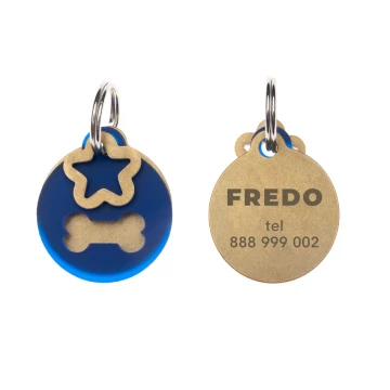 ID Tag - Premium Keyring for Dog and Cat with Your Engraving - BDZ019