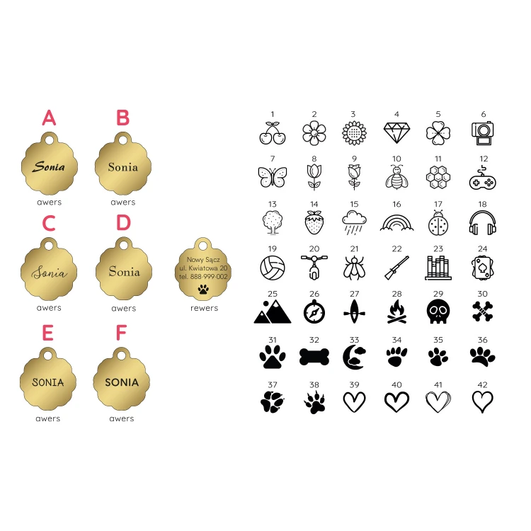 Address Tag - Premium Keyring for Dog and Cat with Your Engraving - BDZ039