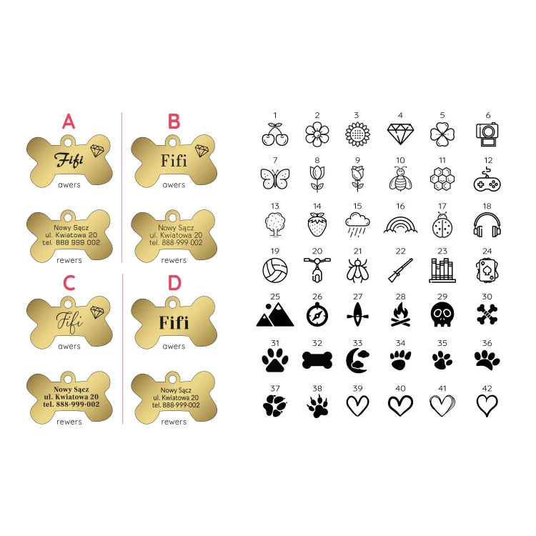 ID Tag - Premium Keyring for Dog and Cat with Your Engraving - BDZ031