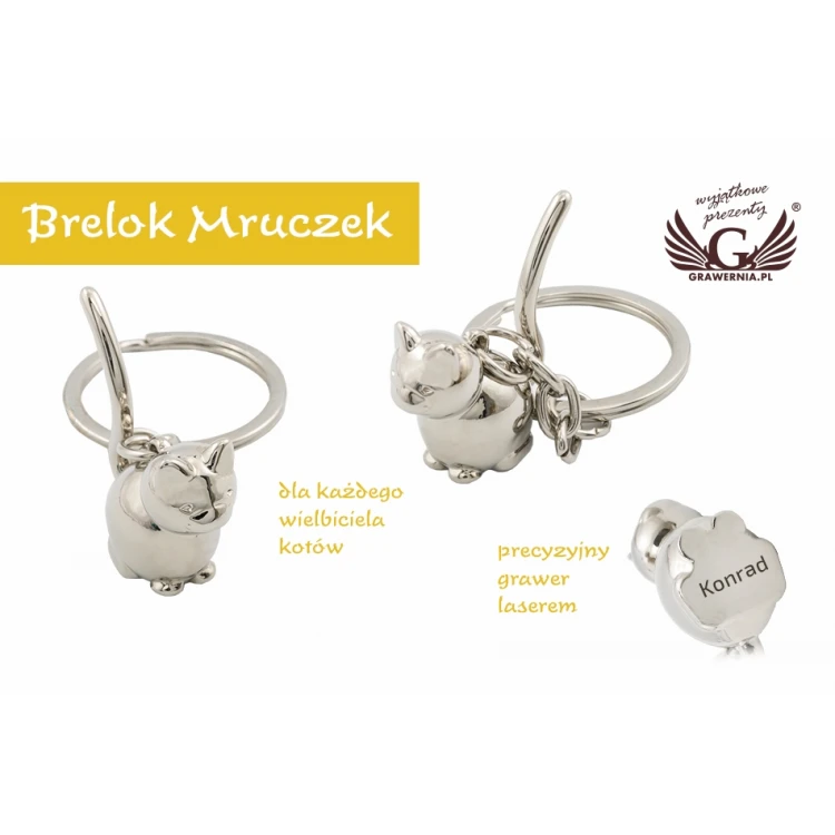 PURRING KITTY Keyring with Your Engraving - BP72