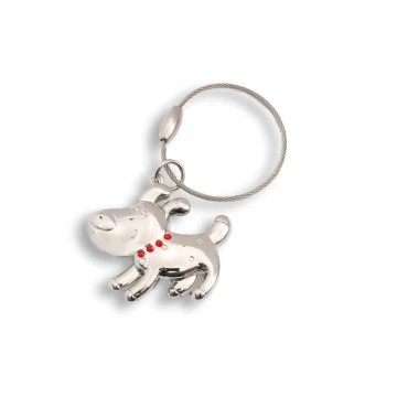 DOG Keyring with Crystals - with Your Engraving - BP69